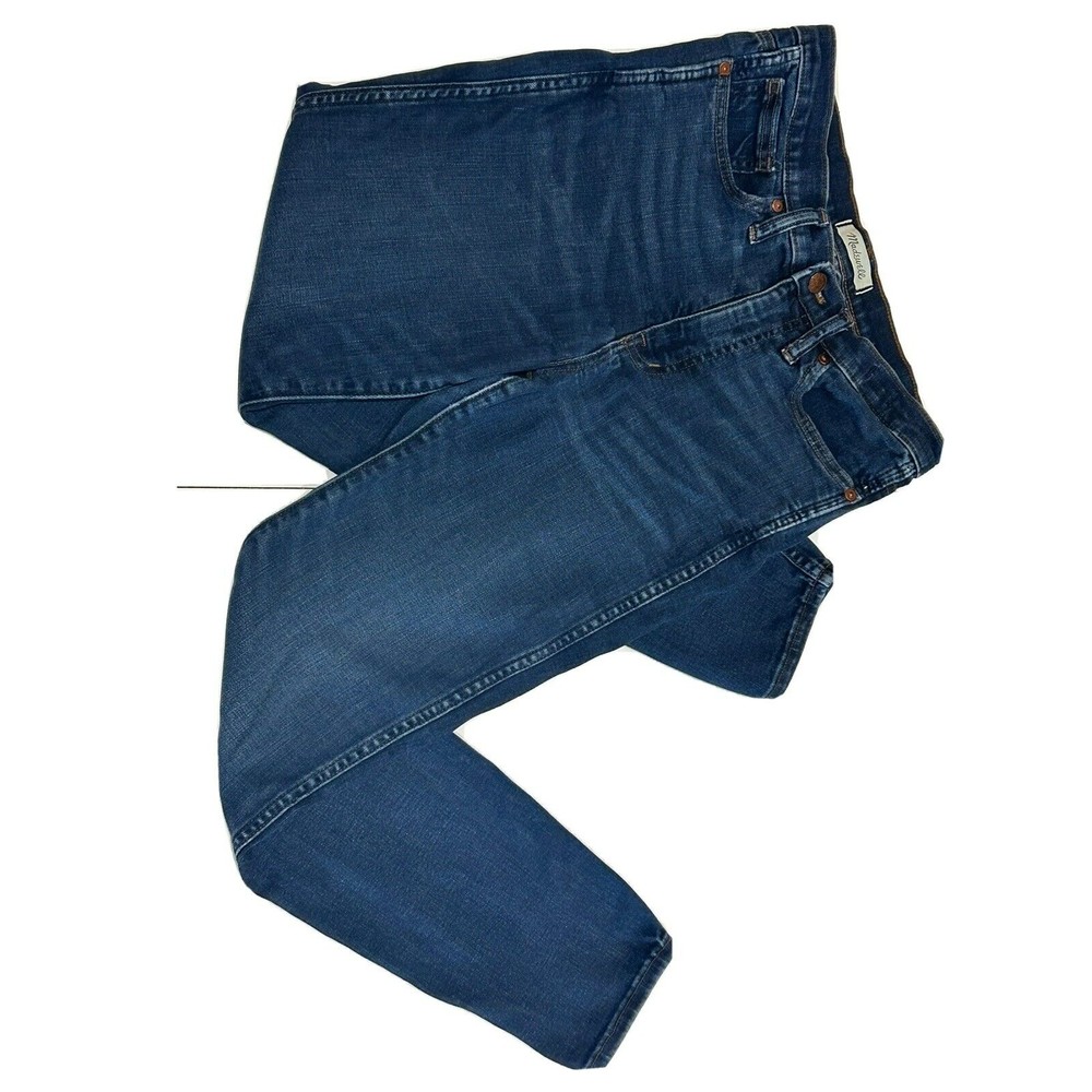Madewell 10" High Rise Skinny Jeans Women's Size 28 Zip Fly Blue Tall Dark Wash